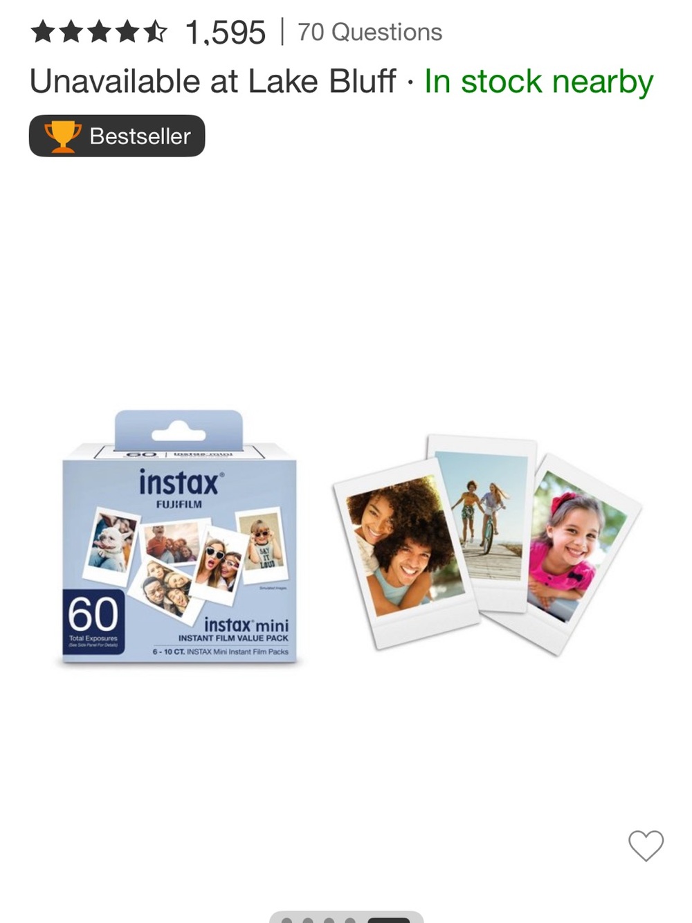 Fujifilm instax mini Instant Film Pack – White Border Prints (30 Exposures)
